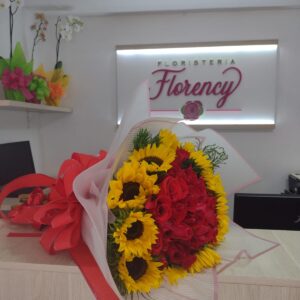BOUQUET ROSAS Y GIRASOLES  FFRB-047