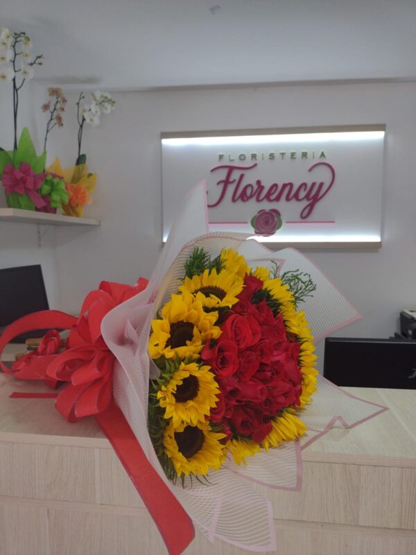 BOUQUET ROSAS Y GIRASOLES  FFRB-047