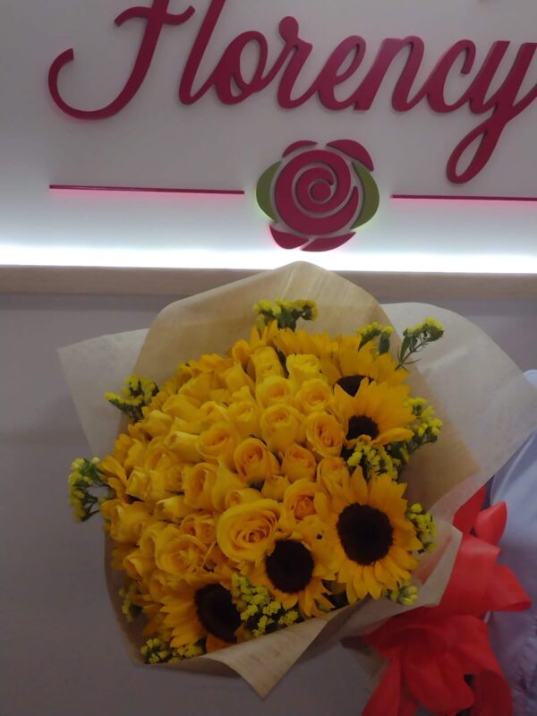 BOUQUET GRANDE GIRASOLES Y ROSAS  FFRB-044