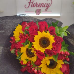 BOUQUET GIRASOLES Y ROSAS  FFRB-043