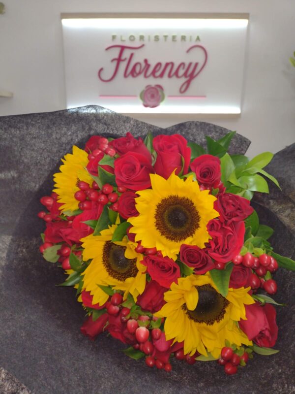 BOUQUET GIRASOLES Y ROSAS  FFRB-043