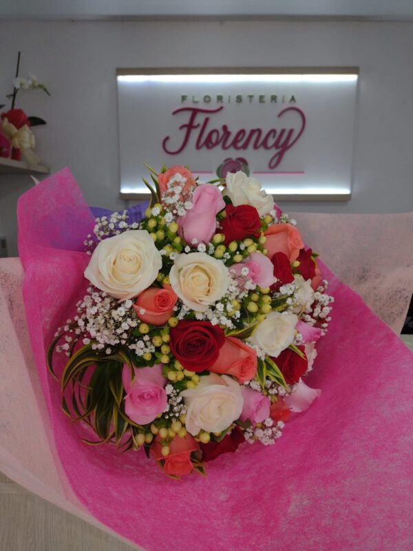 BOUQUET ROSAS COLORES FFRB-035